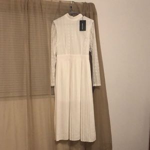 White lace midi dress